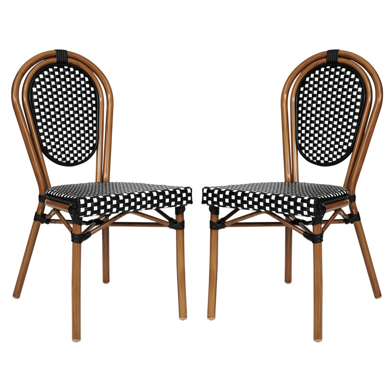 Chaises Paris empilables Cloquet, Noir / blanc / naturel, 2