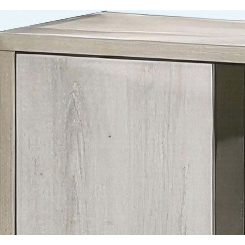 Table de chevet 2 tiroirs avec poignées chromées Contemporary