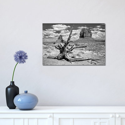 B&W Desert View V by David Drost - Wrapped Canvas Panoramic Print
