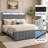 Modern 3-Pieces Bedroom Sets, Upholstered Platform Bed With Usb Charging Station & Led Lighting  And Two Nightstands-2068198564-2073602843