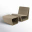 Lola Wicker/Rattan Adirondack Chair with Ottoman