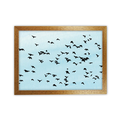Flock of Birds Landscape Blue Sky 1 Piece Wall Art