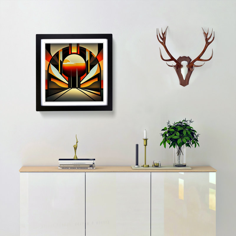Single Picture Frame Print on Wood, Black