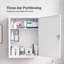 Medicine Storage Box Lockable Steel Wall Cabinet 3-Tier White For Home Use