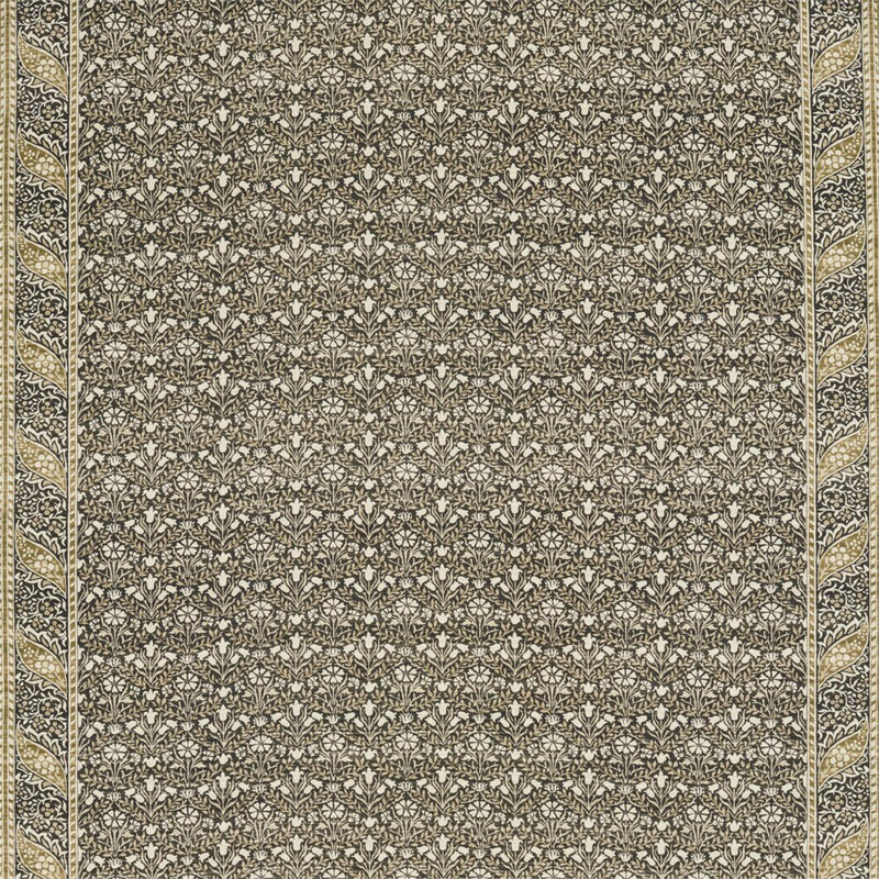 Bellflowers Fabric, Charcoal/Olive