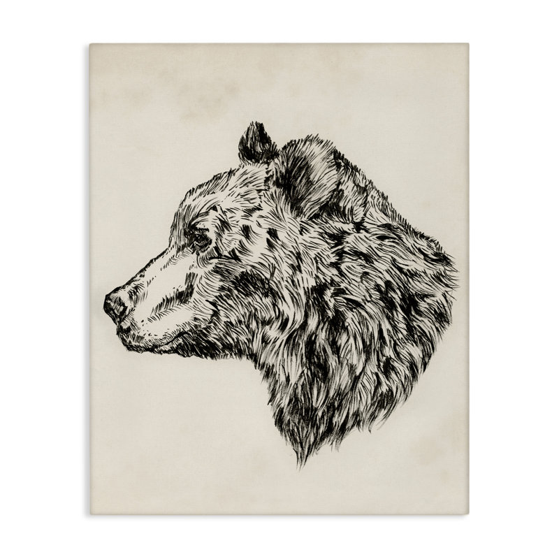 «Woodland Bear», art mural sur toile par Victoria Barnes, H 20 po x l 16 po