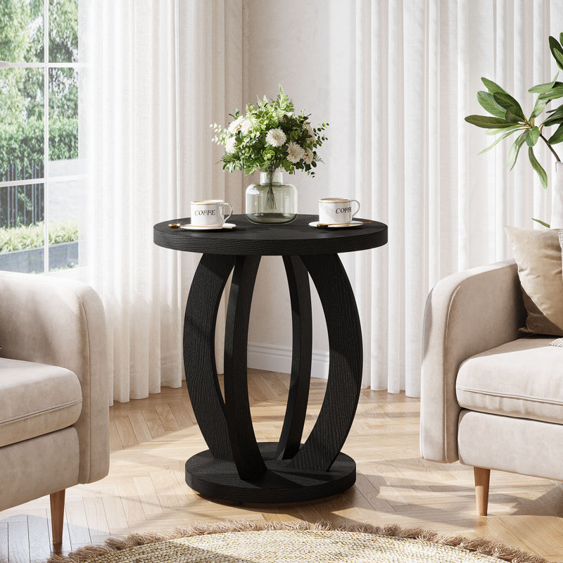 Table de bout ronde 24 po, Black