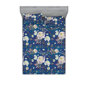 Bleu de cobalt, jaune pâle / floral