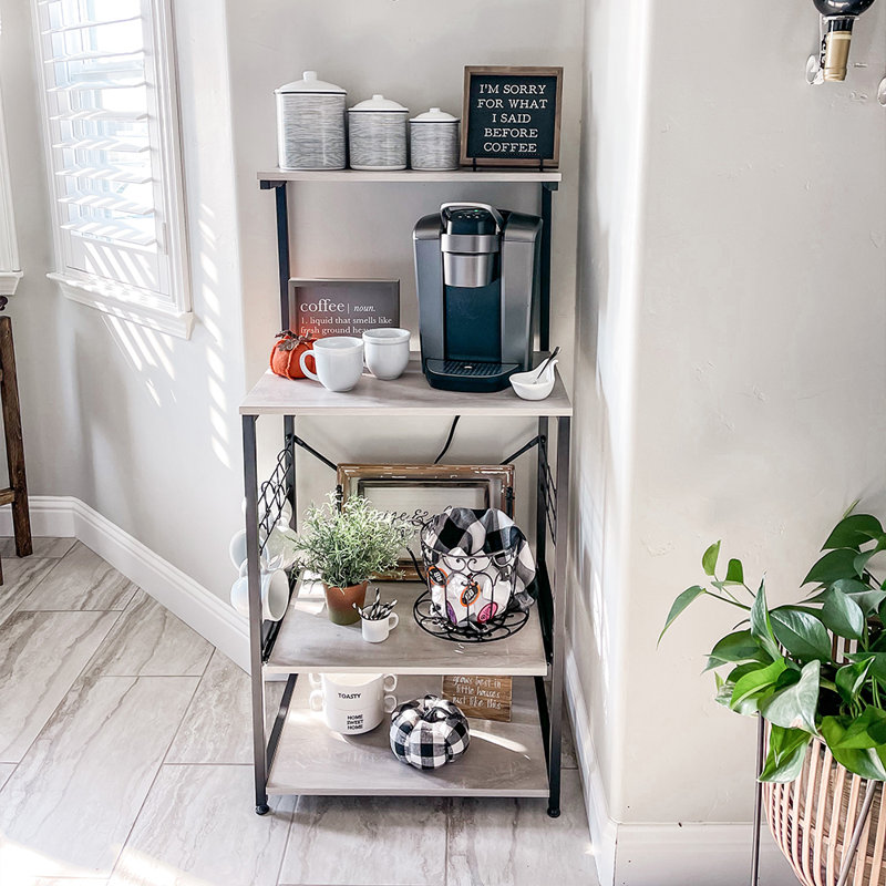Teitelbaum Versatile Kitchen Trolley with Storage and Lockable Wheels for Multiple Scenarios, Rustic Brown