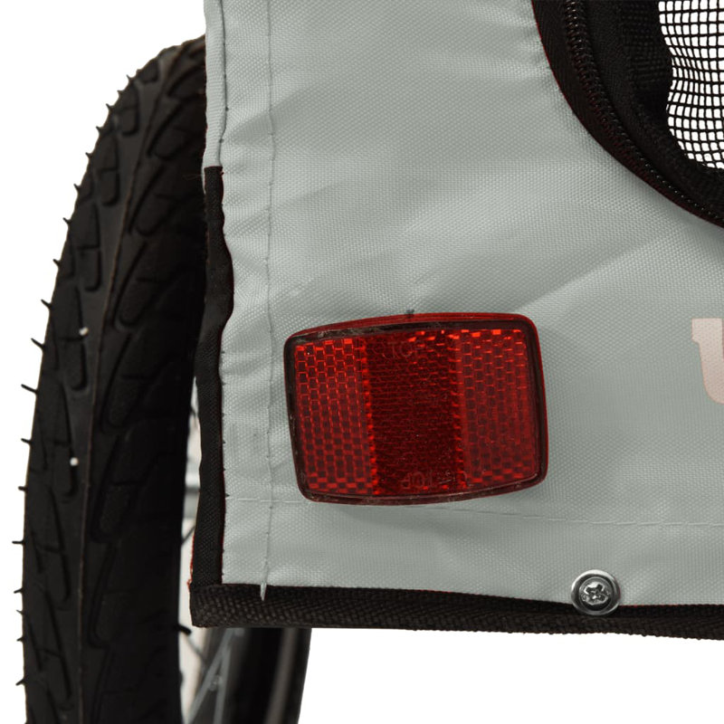 Foldable Pet Bike Trailer, Grey/Black, 66cm H x 63cm W x 123cm D