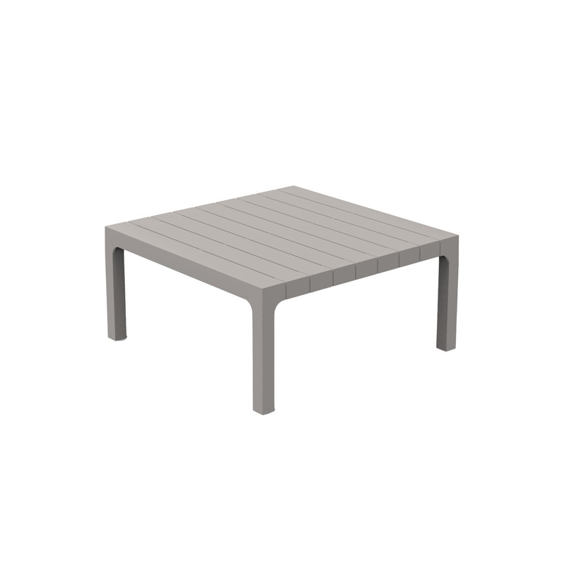 Spritz Sun Lounger Plastic Side Table, Ecru, 11.25" H x 17.75" W x 17.75" D