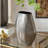 9.5x5.5x12" Aluminum Layered Chisel Oval Vase
