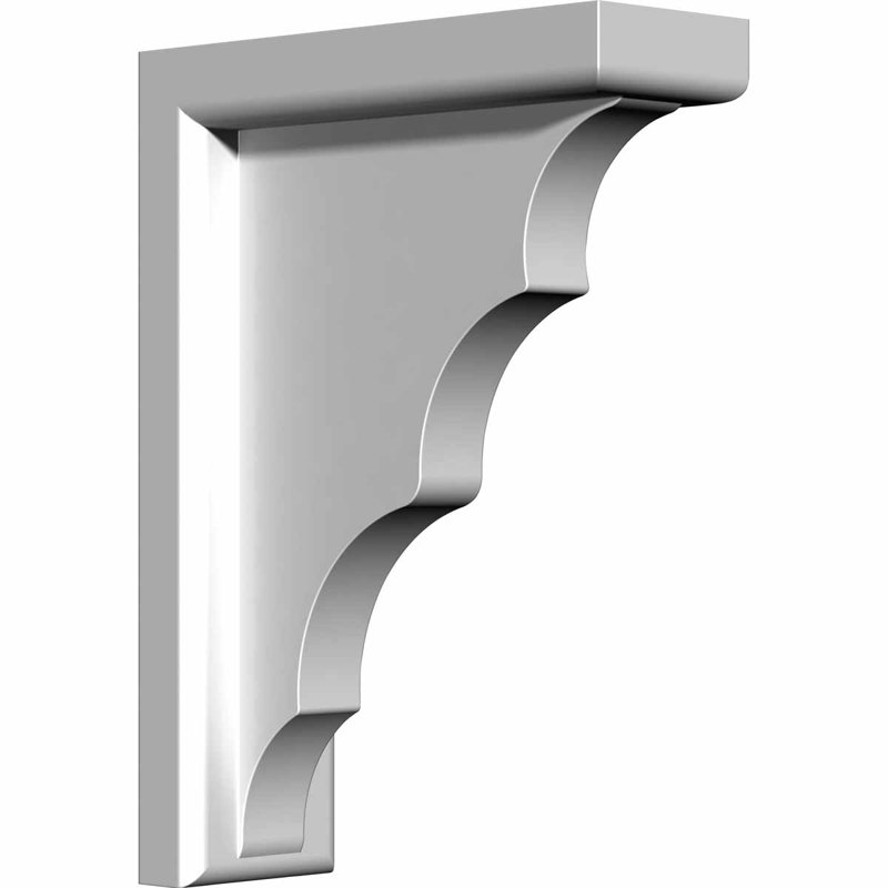 Traditional White Urethane Decorative Bracket 4-Pack