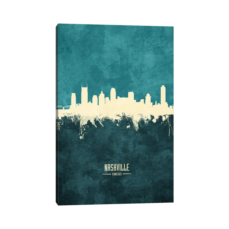 Nashville Tennessee Skyline by Michael Tompsett - Wrapped Canvas Print, 30.48 cm H x 45.72 cm W