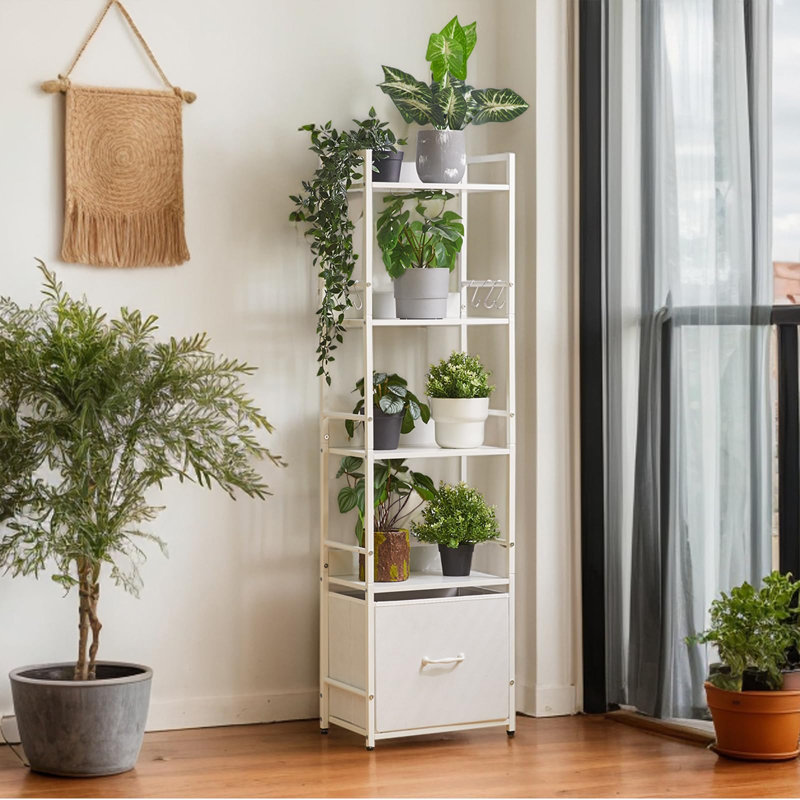 136cm H x 39cm W Metal Bookcase, White