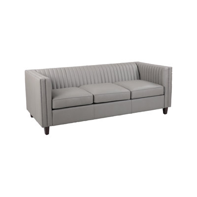 Velora Chesterfield Leather Sofa | Tufted Seating with Wood Legs