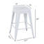 Ensemble de 4 tabourets de bar de 24 po à hauteur de comptoir, tabourets de bar en métal sans dossier, non empilables, détachables et faciles à assembler, pour un îlot de cuisine / bar / café / salle à manger (blanc)-1302363288-1302363295