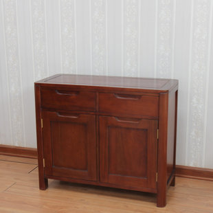 Rüdiger Solid Wood 2 - Door Mirrored Rectangle Accent Cabinet
