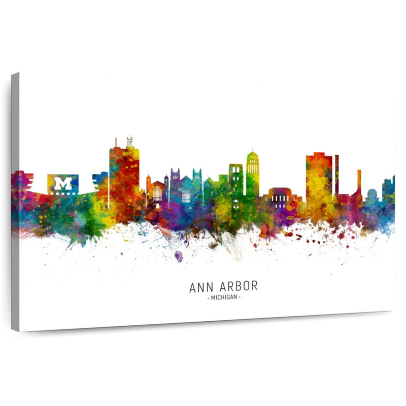 Nicci Ann Arbor Michigan Skyline I, 26" H x 39" W