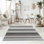 Tapis intérieur rayé beige / brun 4 pi x 6 pi (3 pi 11 po x 5 pi 7 po) Branch Orion, tapis contemporain, à poils courts et résistant aux taches-1872197726