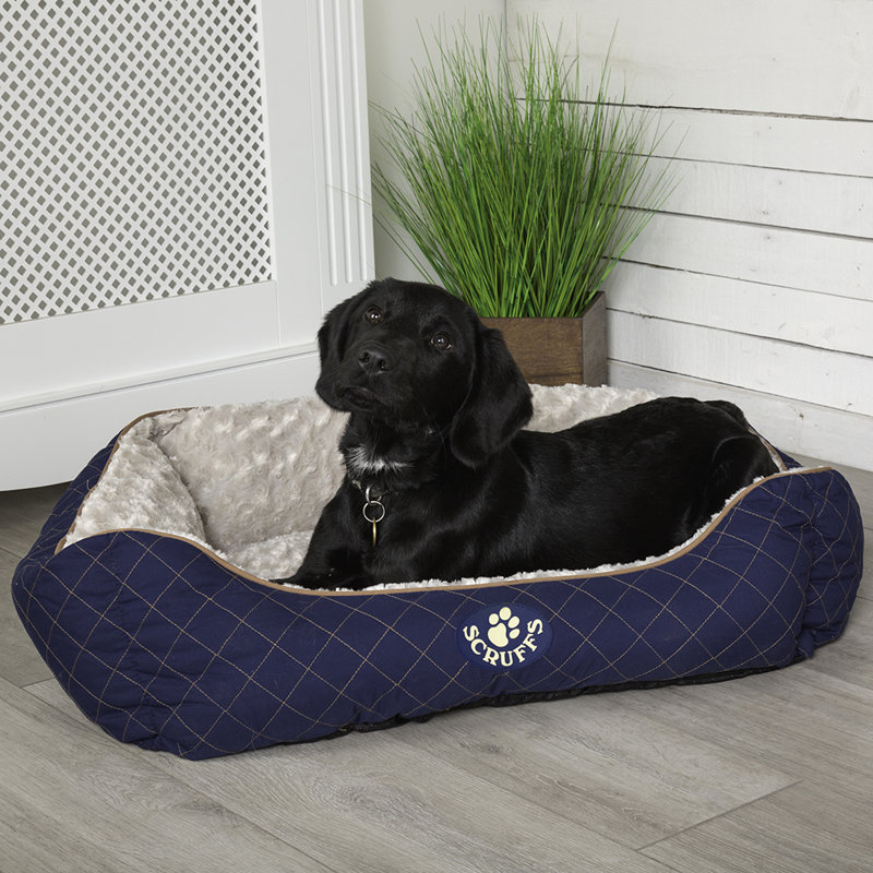 Wilton Polyester Pet Bed, Blue/White, 16cm H x 60cm W x 50cmD