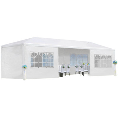 Wedding Party Canopy Tent Outdoor Gazebo With 8 Removable Sidewalls