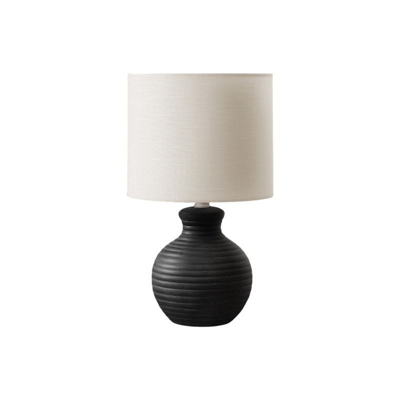 Lighting, 16"h, Table Lamp, Resin, Ivory / Cream Shade, Contemporary, Black