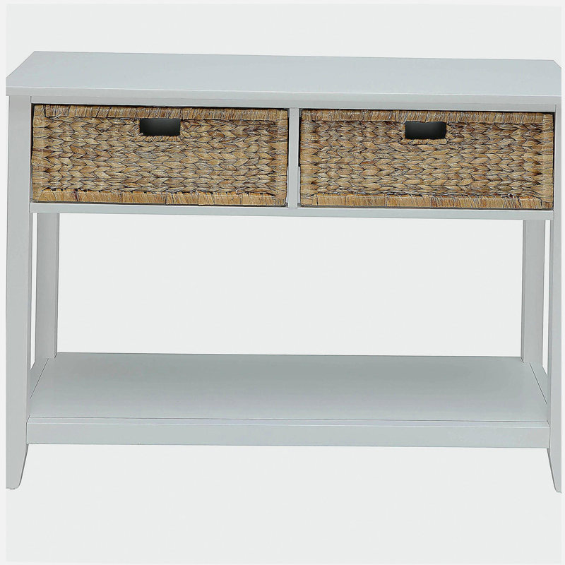 Bureau blanc avec 2 tiroirs, Blanc