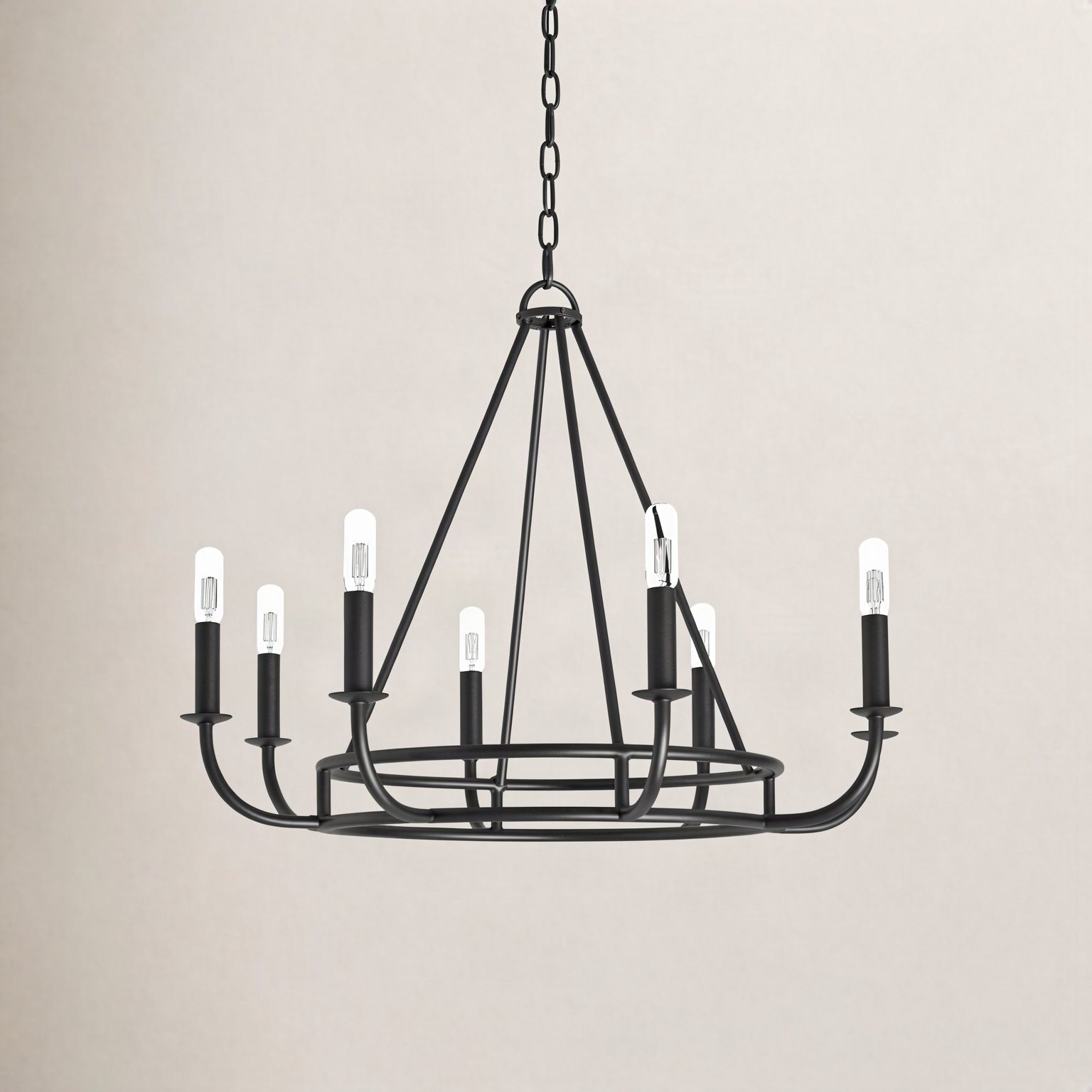 Akir 8 - Light Metal Dimmable Chandelier, Black