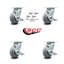 5 Inch Thermoplastic Rubber Caster Set with Roller Bearing and Brake/Swivel Lock|SCC-30CS520-TPRRD-TLB-BSL-4