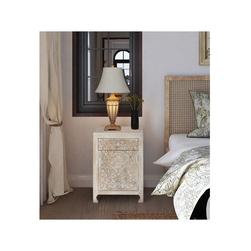 Deanna 50cm W Solid Wood Bedside Table