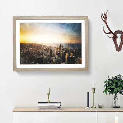 High over the Chicago Skyline - Picture Frame Painting Print