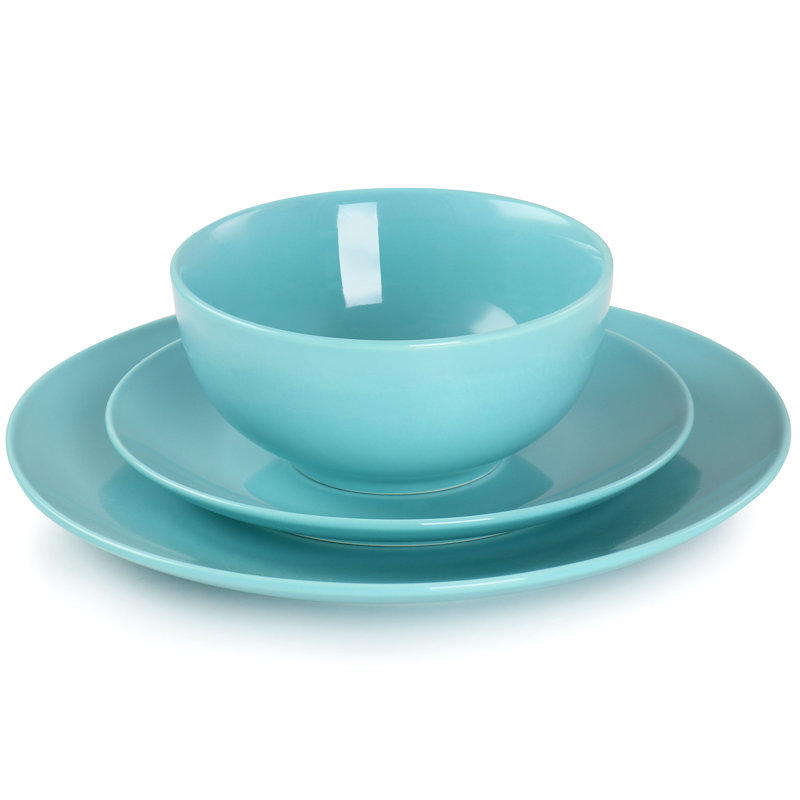 Service de table en porcelaine Ebern Designs Horwoth - Service pour 6, Bleu