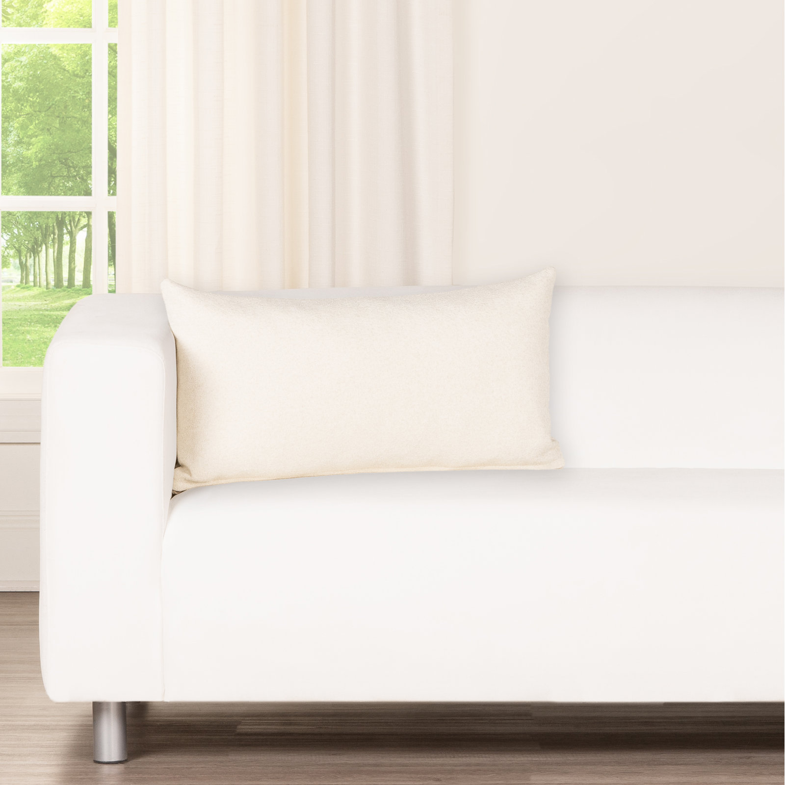Cascade Textured Accent Pillow, Cream, Polyester, Rectangle 14"H x 26"W
