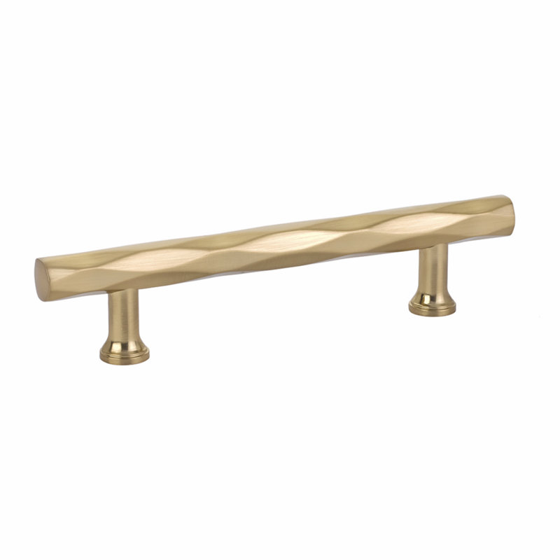 Satin Brass Contemporary Bar Cabinet Pull 4"