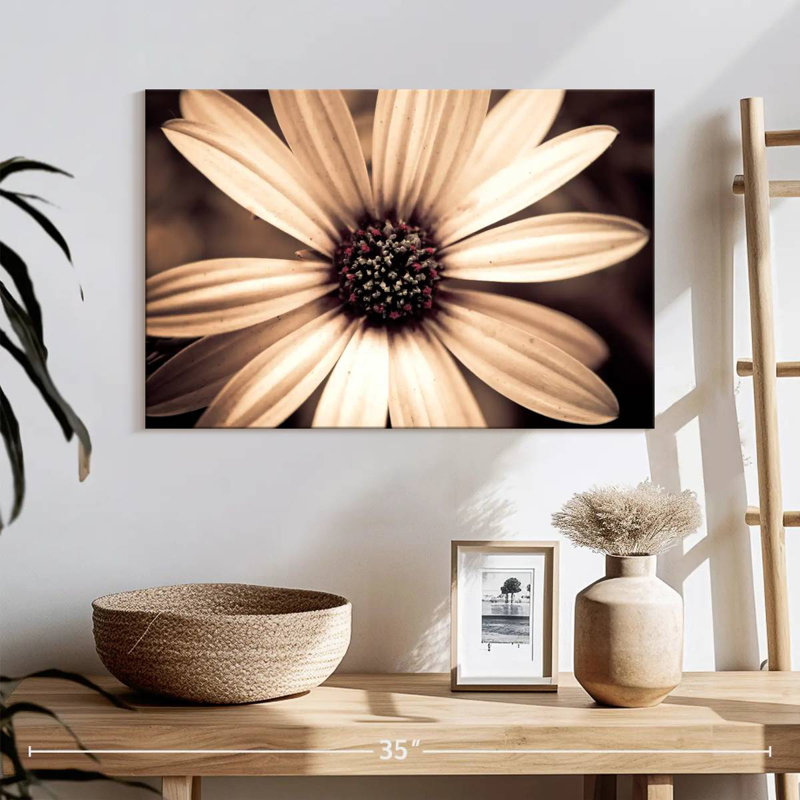 Harnek Detailed Sepia Flower, 30" H x 45" W