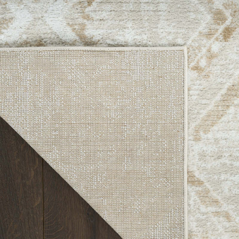 Tapis moderne ivoire et beige 2 pi x 4 pi Leuchte, Tapis de couloir 2 pi x 4 pi