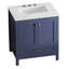 30-Inch Freestanding Bathroom Vanity With Carrara Marble Top, Undermounted Ceramic Sink, And Soft-Close Storage Door