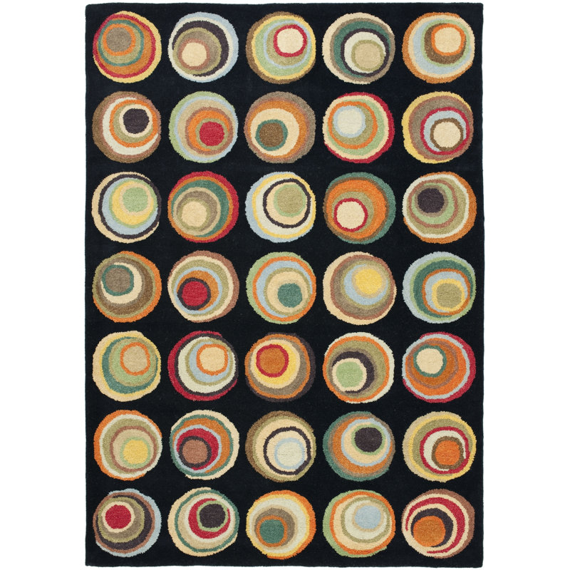 Tapis géométrique en laine touffeté à la main Candelo, Rectangle 7 pi 6 po x 9 pi 6 po
