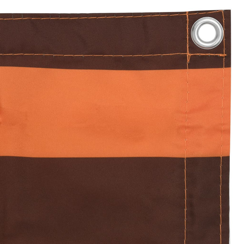 Balcony privacy screen, 120 x 300cm, Oxford fabric, Orange/Brown