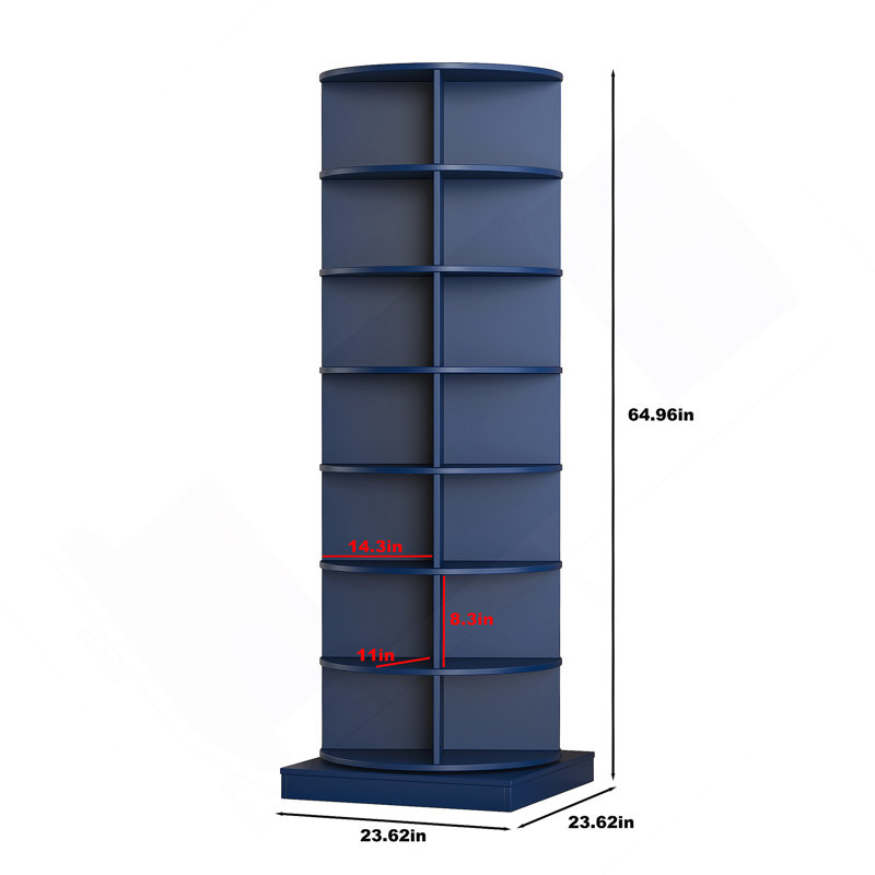 Blue 360 Rotating Shoe Cabinet 6 Layers, Blue, H 65,06 po x l 23,72 po x P 23,72 po