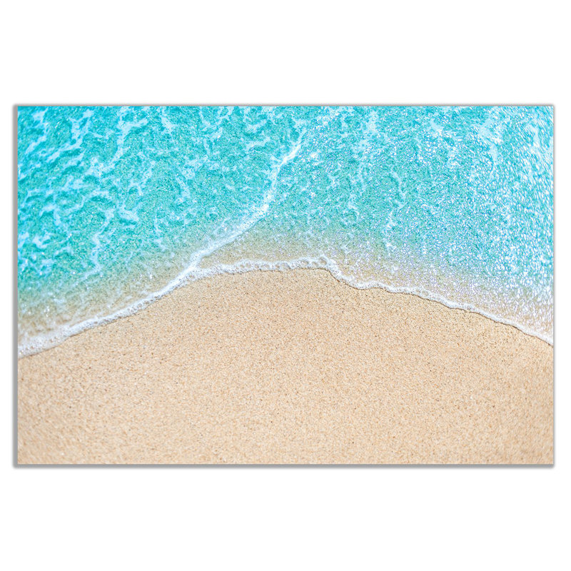 Coastal Wave Blue Sea Beach - Wrapped Canvas Print, 31cm H x 20cm W