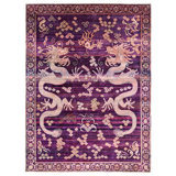 Purple Alchemy Traditional Silk Wool Blend Rug - 8'9"" x 12'