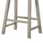 Ensemble de 2 tabourets ergonomiques de hauteur comptoir gris clair avec structure en bois massif et siège en panneau de particules, facile à assembler