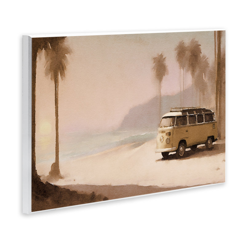  «Tranquil Beach Day», art mural sur bois par Noah Bay, H 10 po x l 15 po