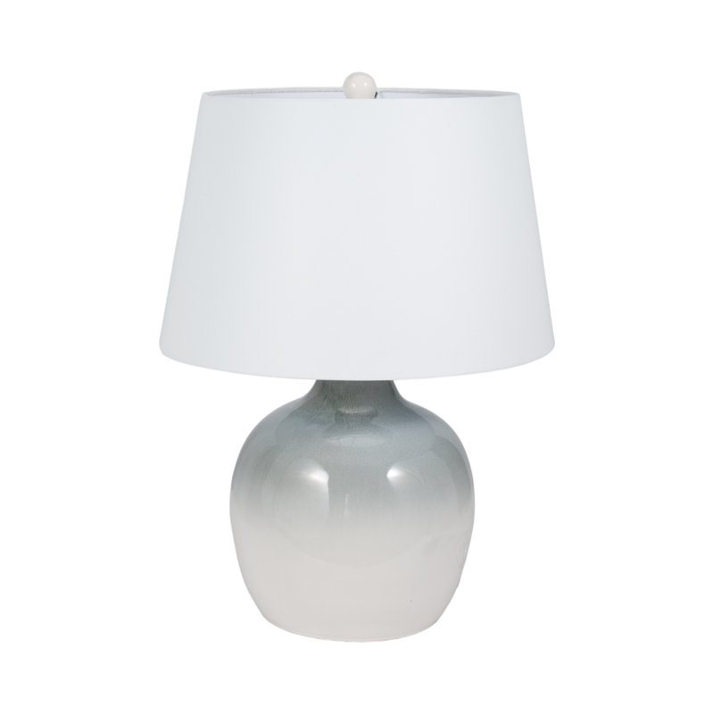 Orren Ellis Ceramic Table Lamp 27" - Blue/White Reactive Finish Decor Piece