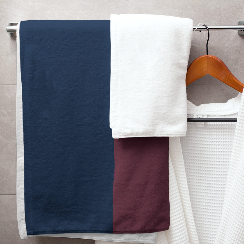 Lightweight Bath Towel, Navy Blue/Wine/Black