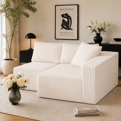 Boneless Armless U-shaped modular sectional sofa – single-sided module