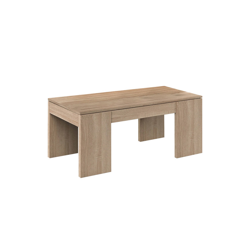 Biagi Lift Top Four Leg Coffee Table with Storage, Natural