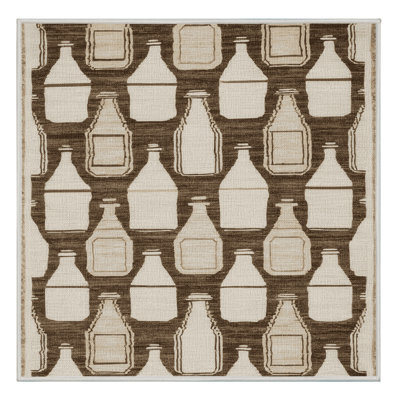 Washable Milk Bottles Farm Area Rug